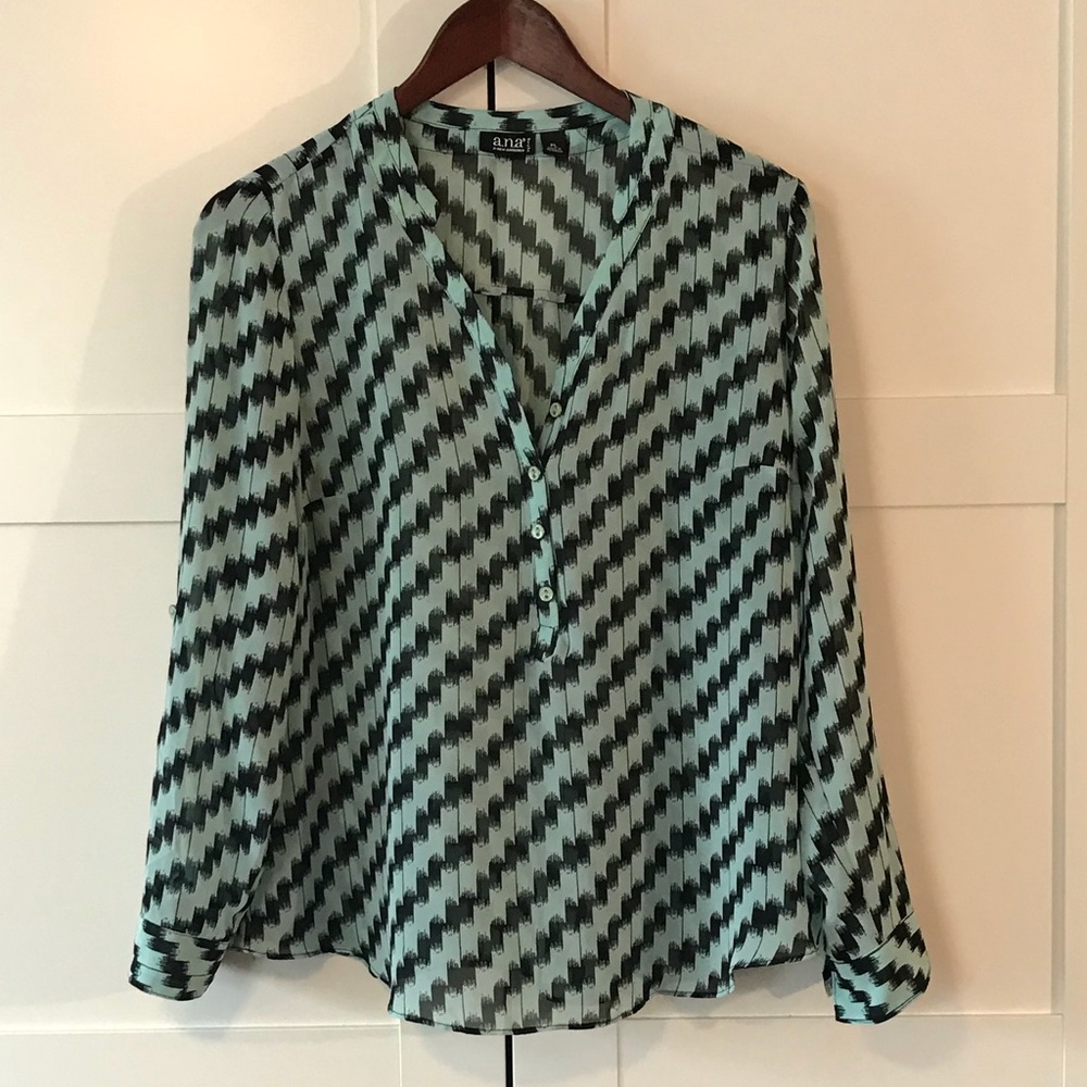Black and mint blouse
